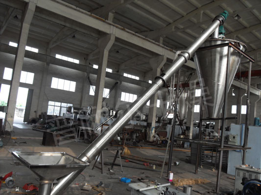 石墨粉雙螺旋混合機(jī)-配套螺旋上料機(jī)